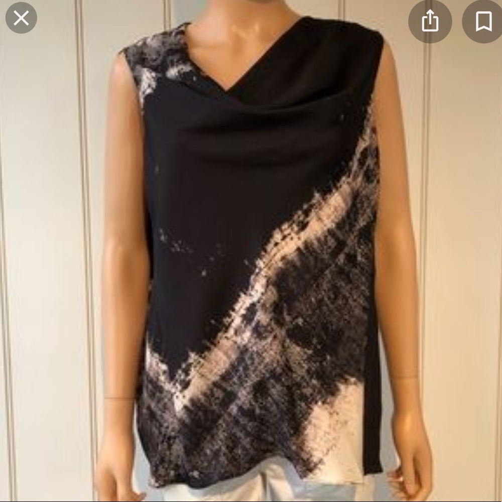 NWT Jordan Louis Falling Water Sleeveless Blouse